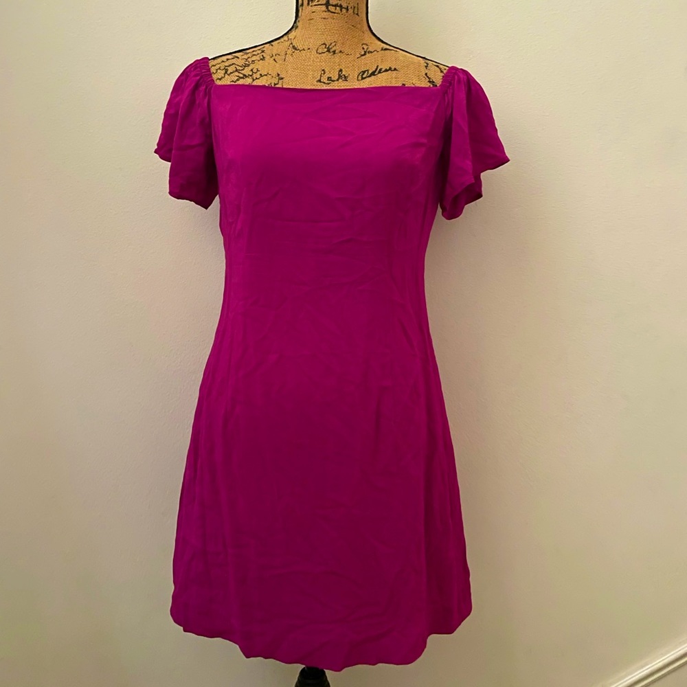 Bebe Off the Shoulder Fuschia Dress size 6